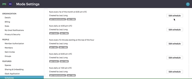 report scheduling improvements