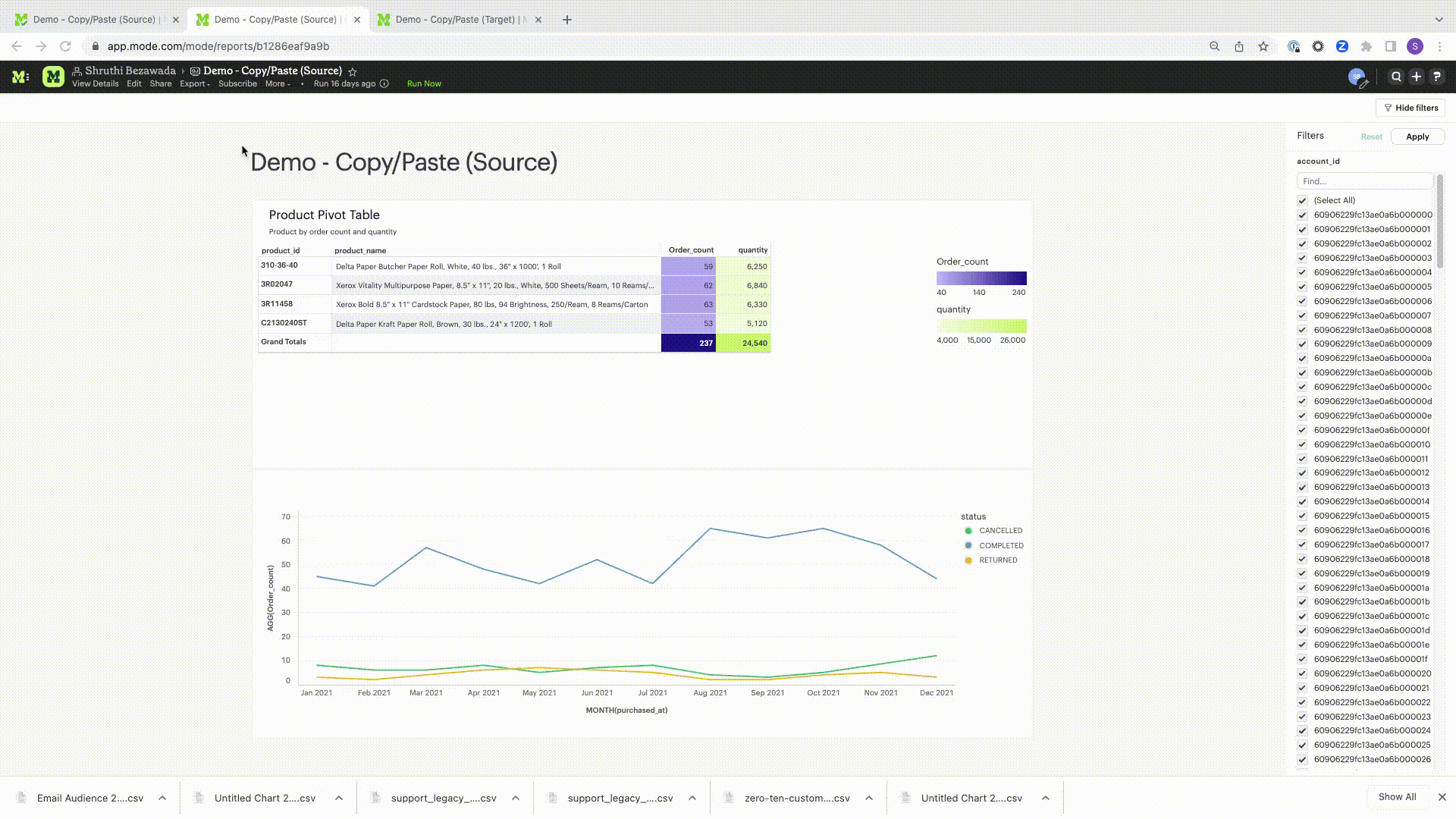 Copy Paste from Report View