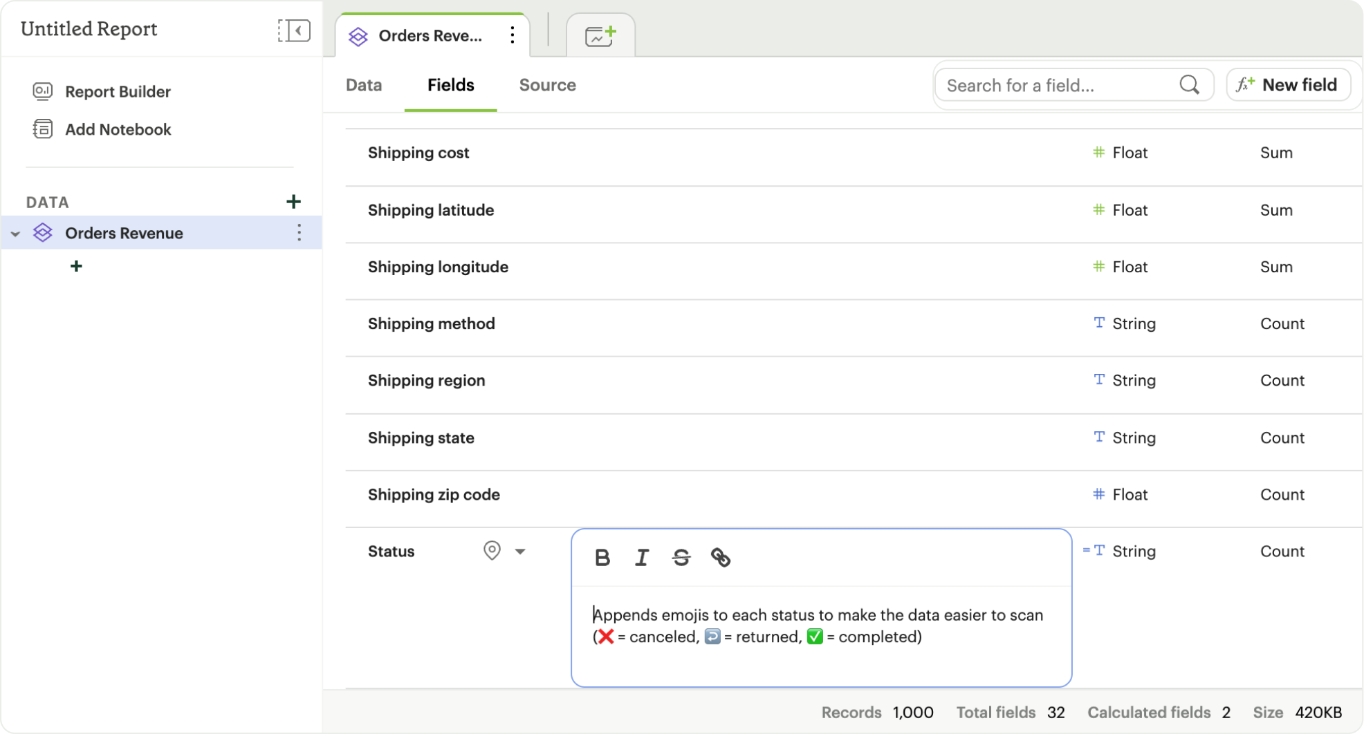 Add descriptions to local fields