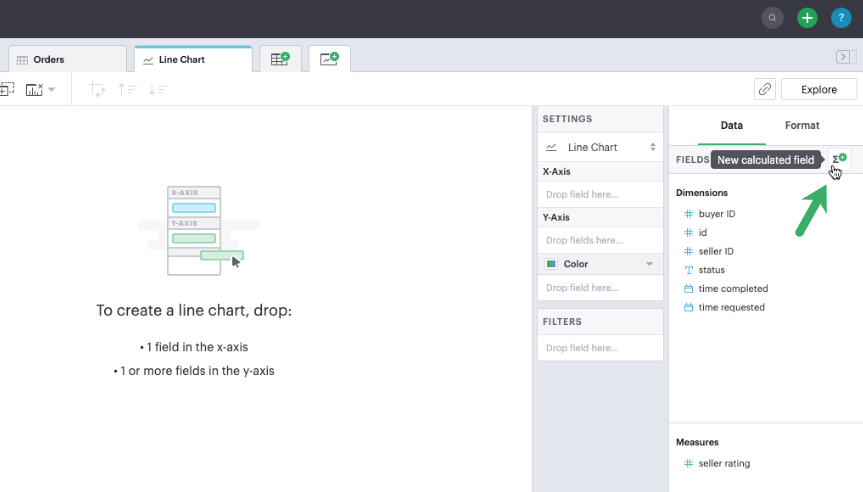 Create calculated field in chart builder