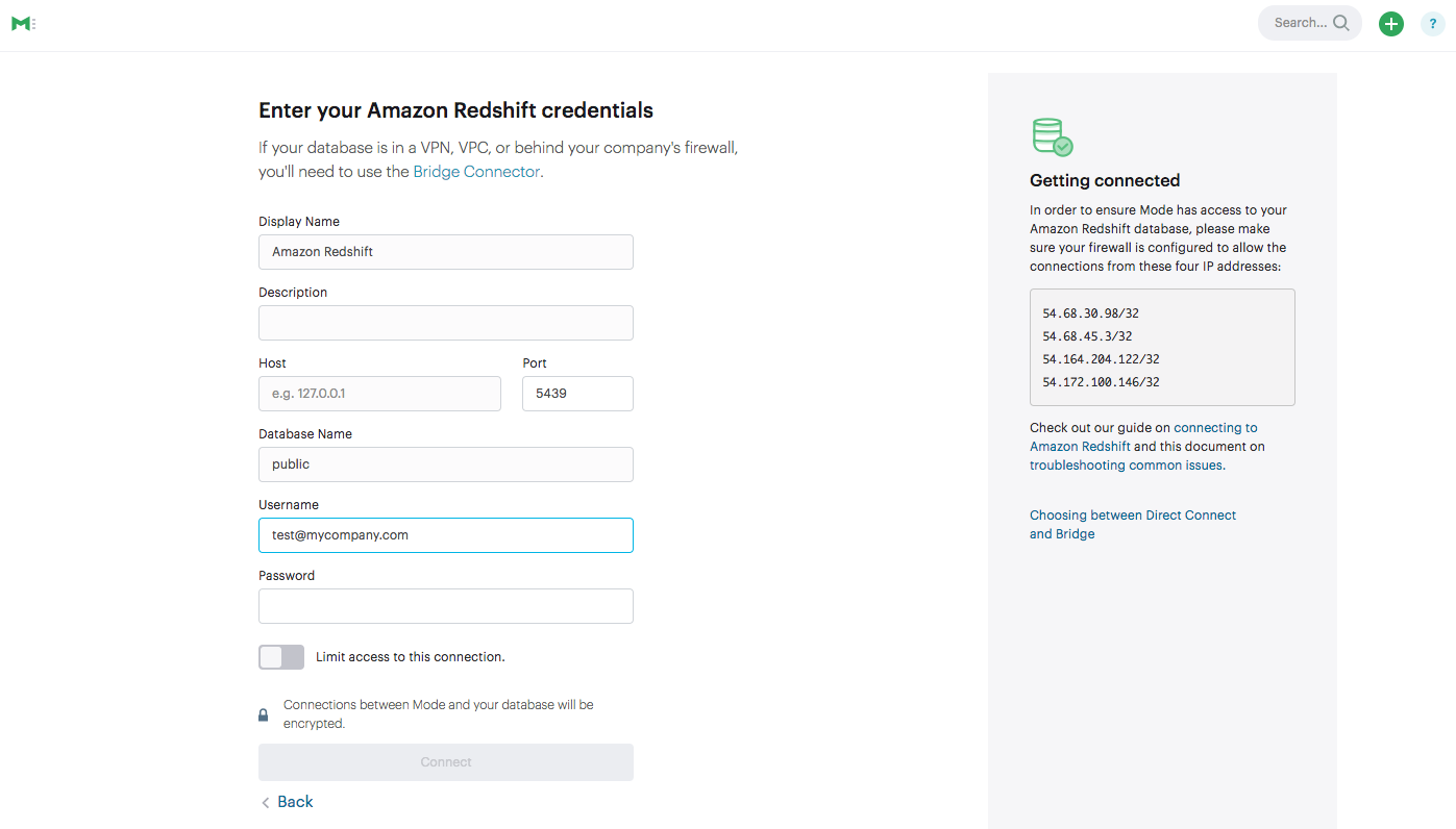 Connect your database