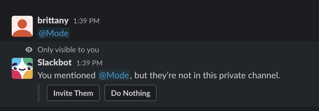 Slack Bot Private channel